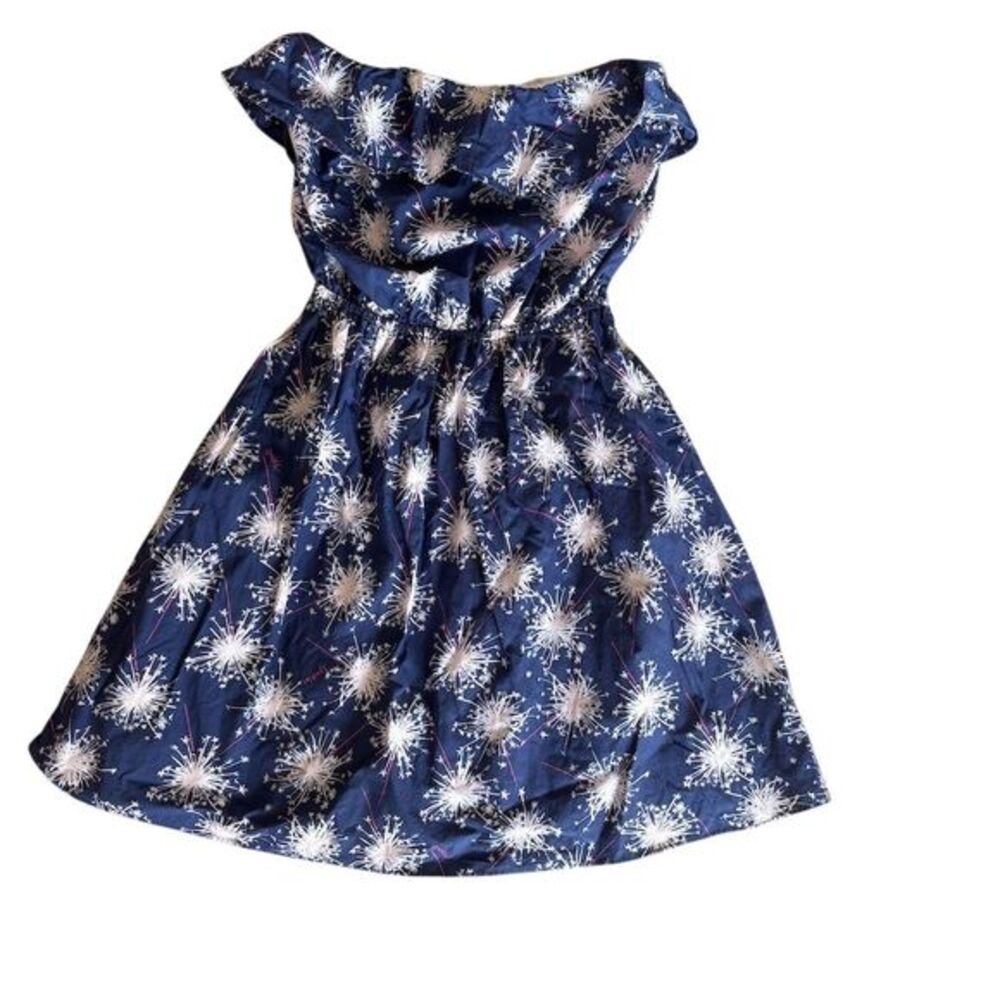 Lilly Pulitzer XS Blue Strapless Firework Party Dress Short Summer